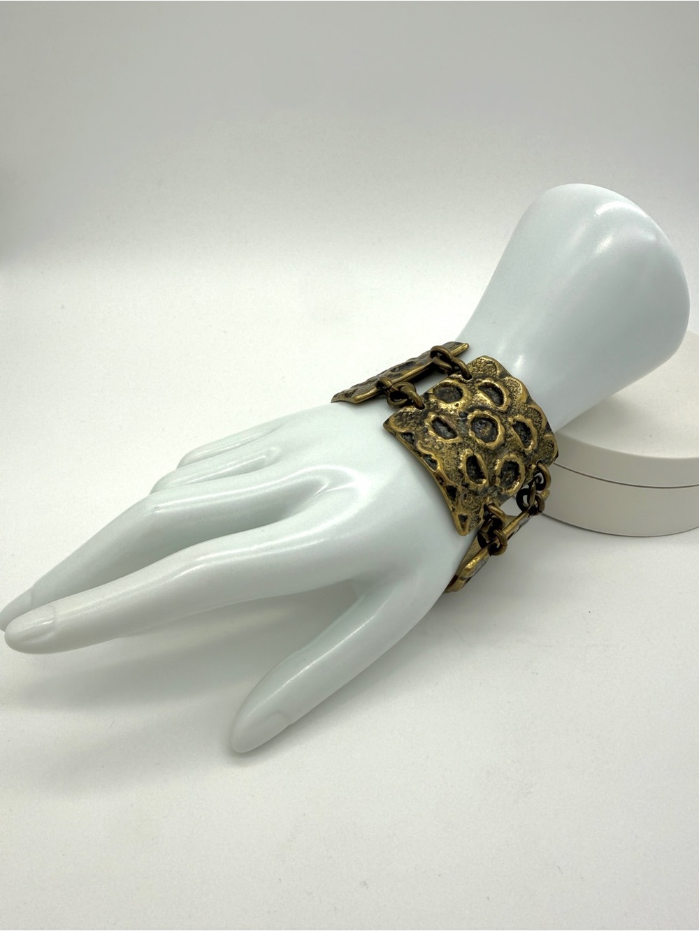 Rare Vintage 1970s M. Buffet French Brutalist Bronze Bracelet